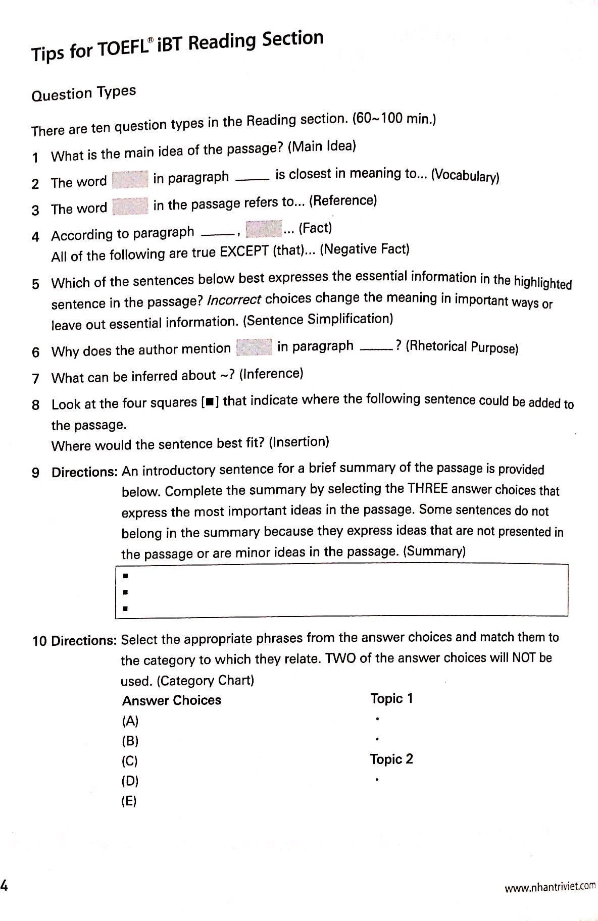 TOEFL iBT Activator Reading (Tập 3) - Advanced