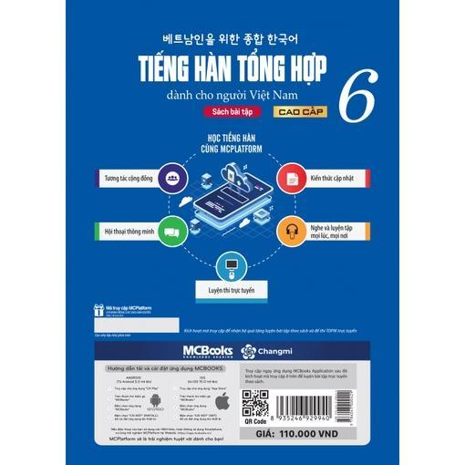 Sách - Tiếng Hàn Tổng Hợp Dành Cho Người Việt Nam - Cao Cấp 6 - Sách Bài Tập - Bản Đen Trắng - MCBooks