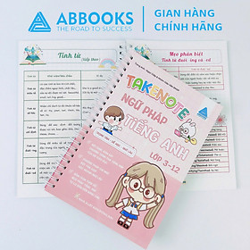 Bộ 3 Quyển Takenote - Tiếng Anh Tiểu Học, Ngữ Pháp Tiếng Anh, Ngữ Pháp Tiếng Anh Lớp 3-12 Trọng Tâm Dễ Học Nhớ Lâu