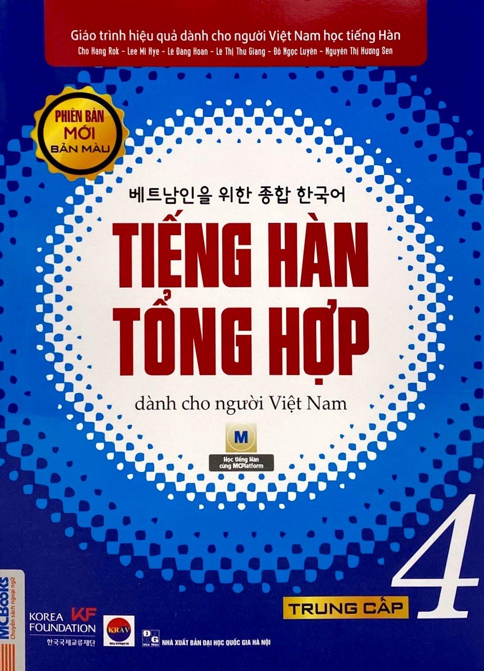 Tiếng Hàn Tổng Hợp Trung Cấp 4 (Phiên Bản Mới – In Màu)