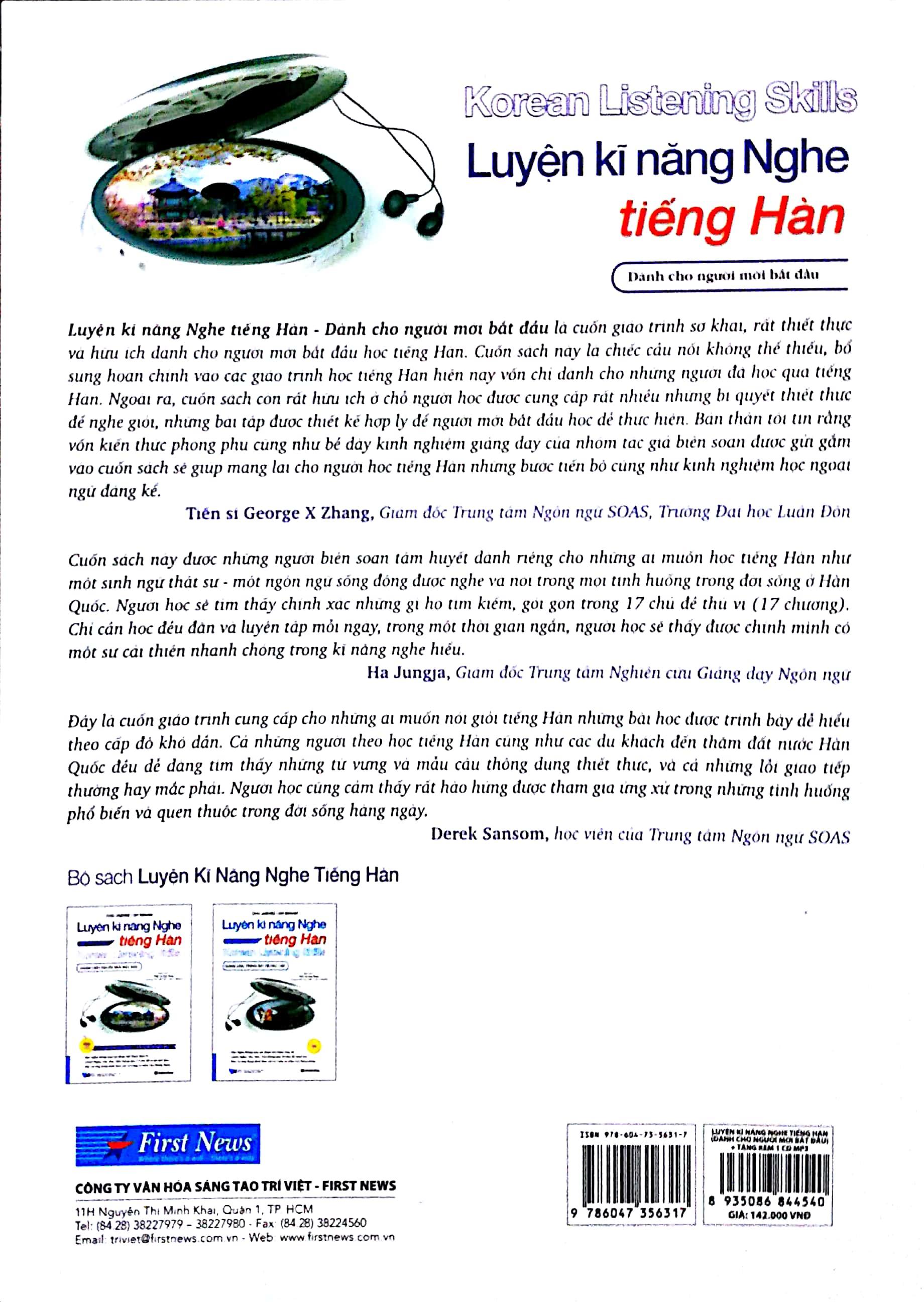 Luyện Kĩ Năng Nghe Tiếng Hàn (Dành Cho Người Mới Bắt Đầu)