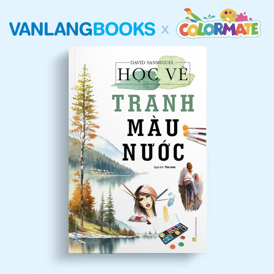 Sách Học Vẽ Tranh Màu Nước + Hộp 24 Tuýp Màu Vẽ Nước 12ml - Vanlangbooks x Colormate