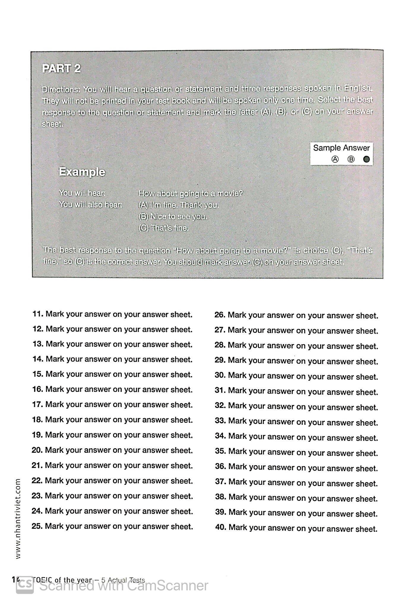 TOEIC Of The Year (Kèm CD)