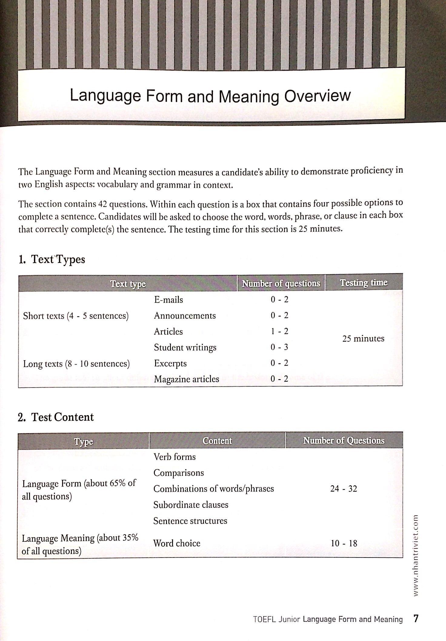TOEFL Junior Listening Language Form And Meaning (Không CD)