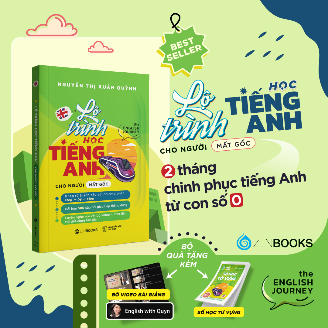 Combo Sách Học Tiếng Anh Mất Gốc - Lộ Trình Từ A-Z Đến Giao Tiếp Tự Tin - The English Journey