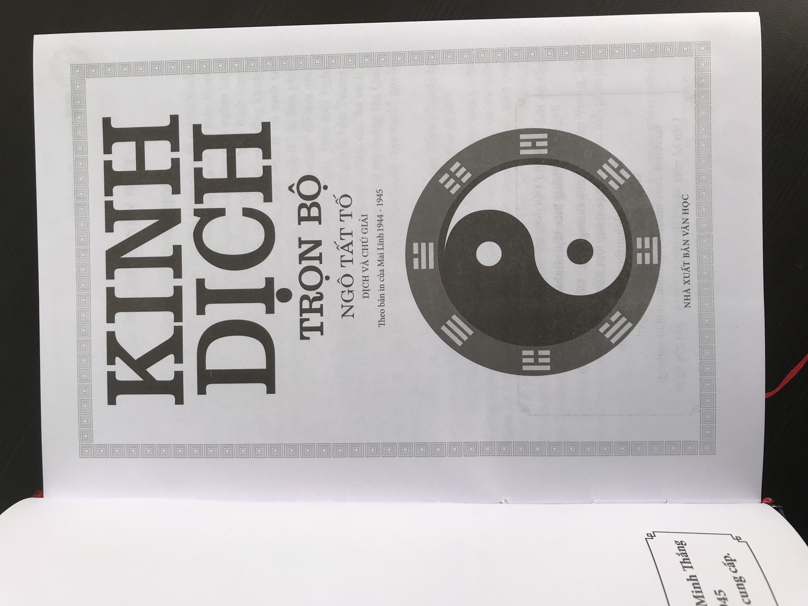 Kinh Dịch Trọn Bộ - Ngô Tất Tố (Bìa cứng, tái bản)