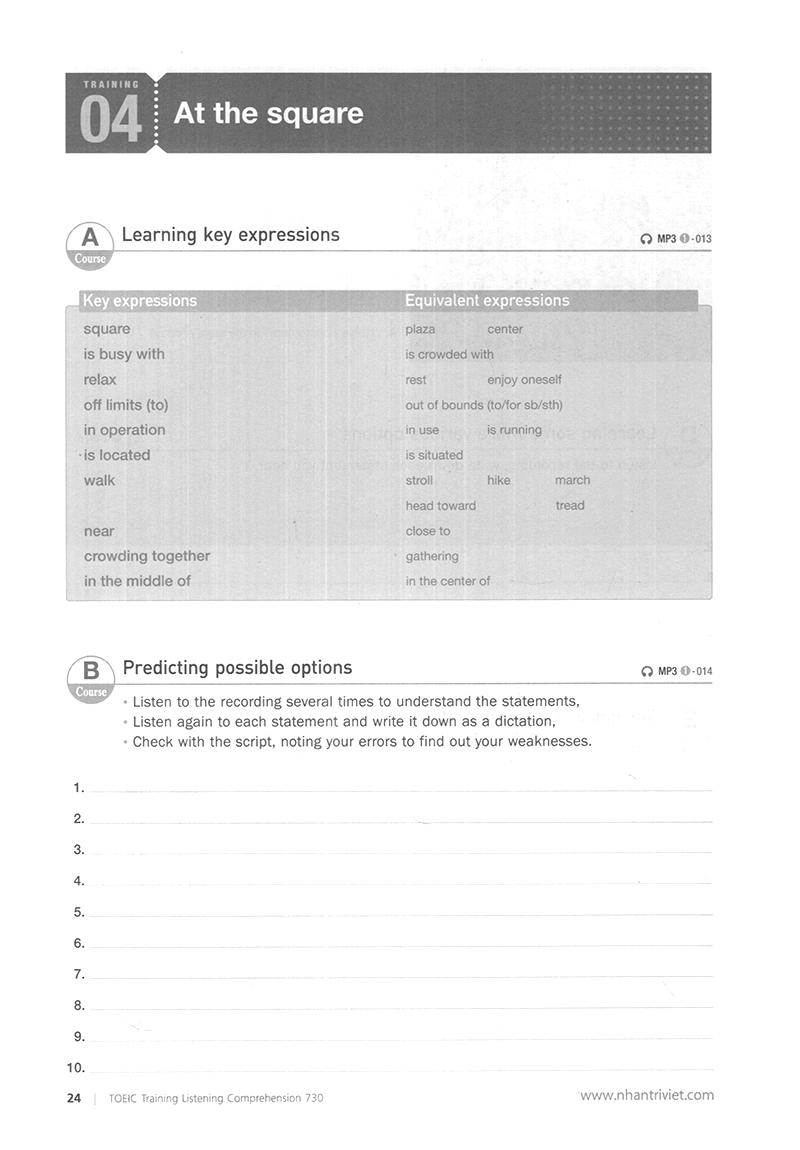 Toeic Training Listening 730