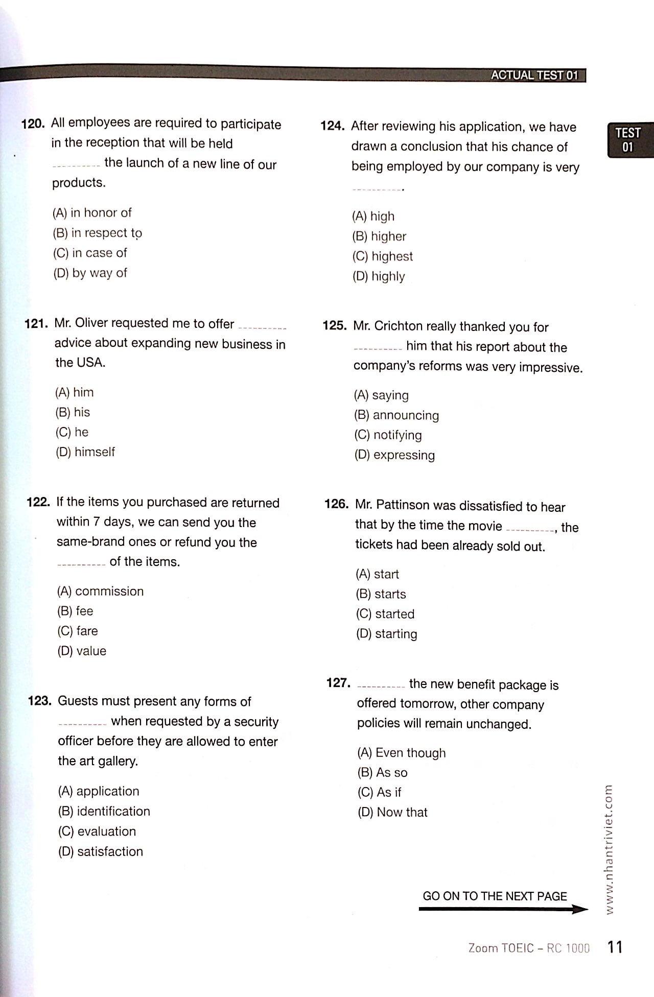 Zoom TOEIC RC 1000