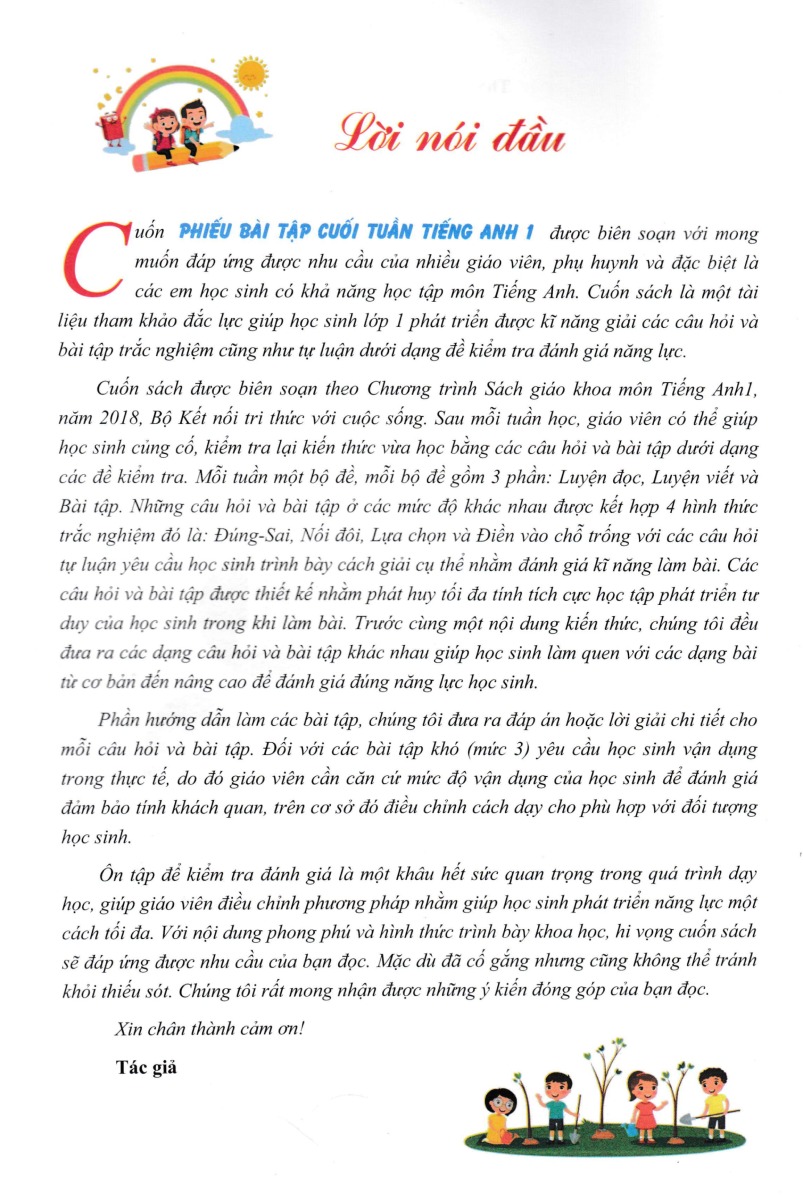 Phiếu Bài Tập Cuối Tuần Tiếng Anh 1 (Biên Soạn Theo Nội Dung Bộ Sách Kết Nối Tri Thức Với Cuộc Sống) - KV