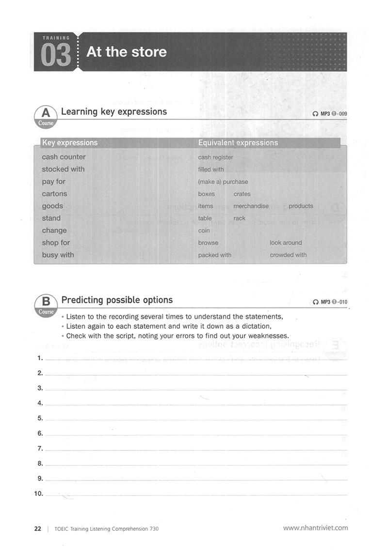 Toeic Training Listening 730