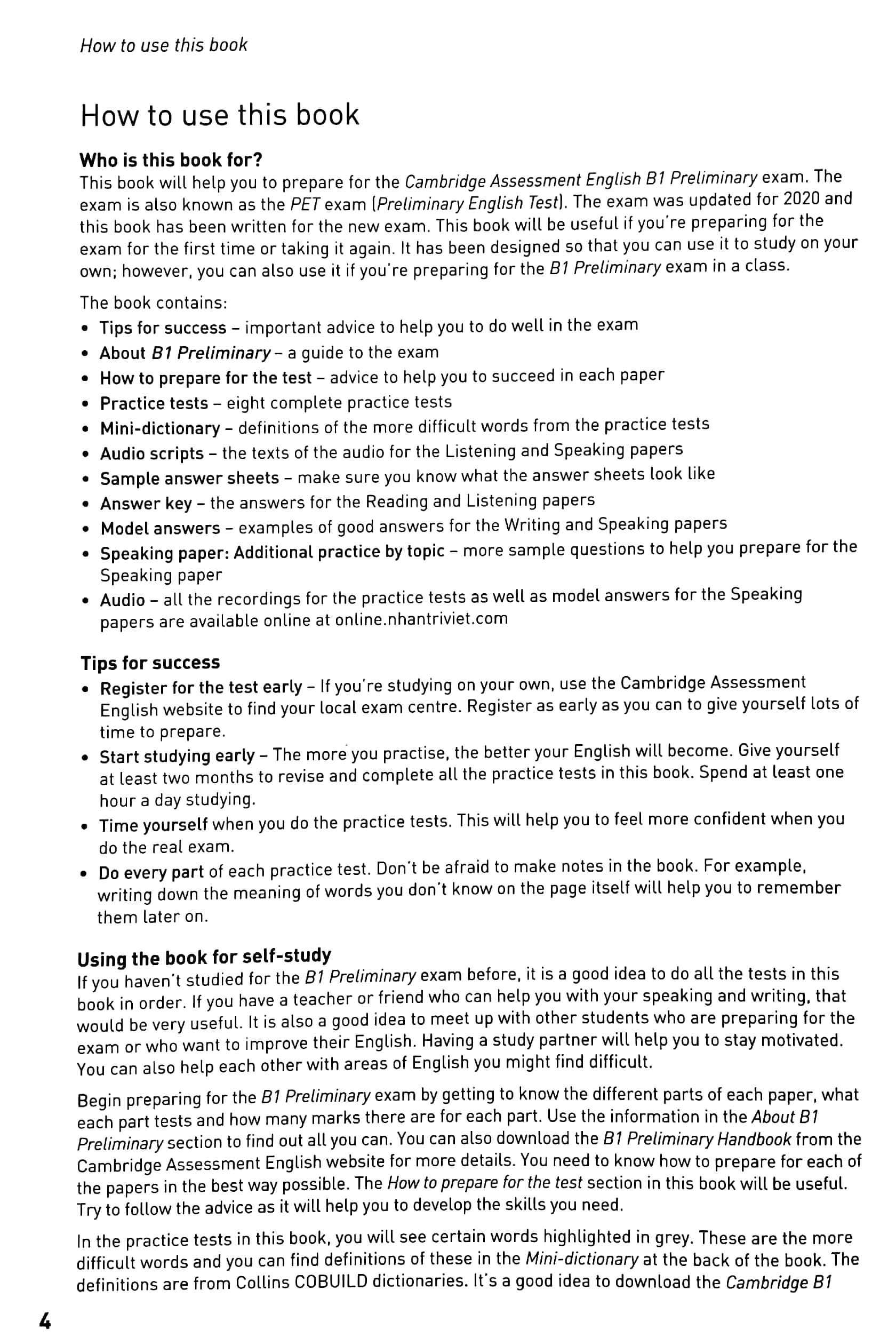 Cambridge English Qualifications - B1 Preliminary - 8 Practice Tests