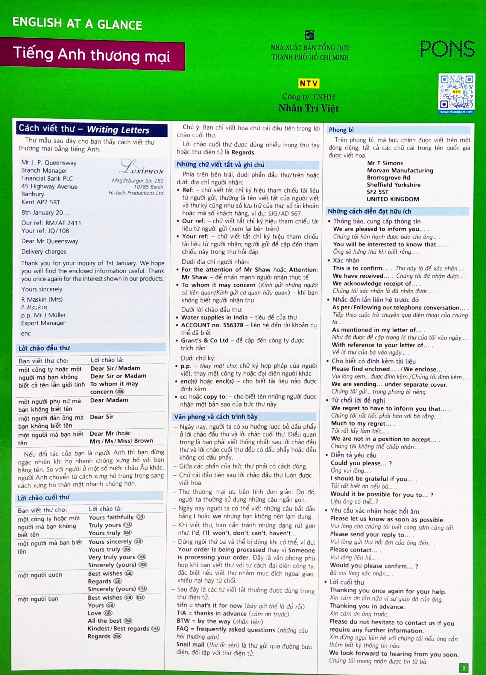 English At A Glance – Tiếng Anh Thương Mại