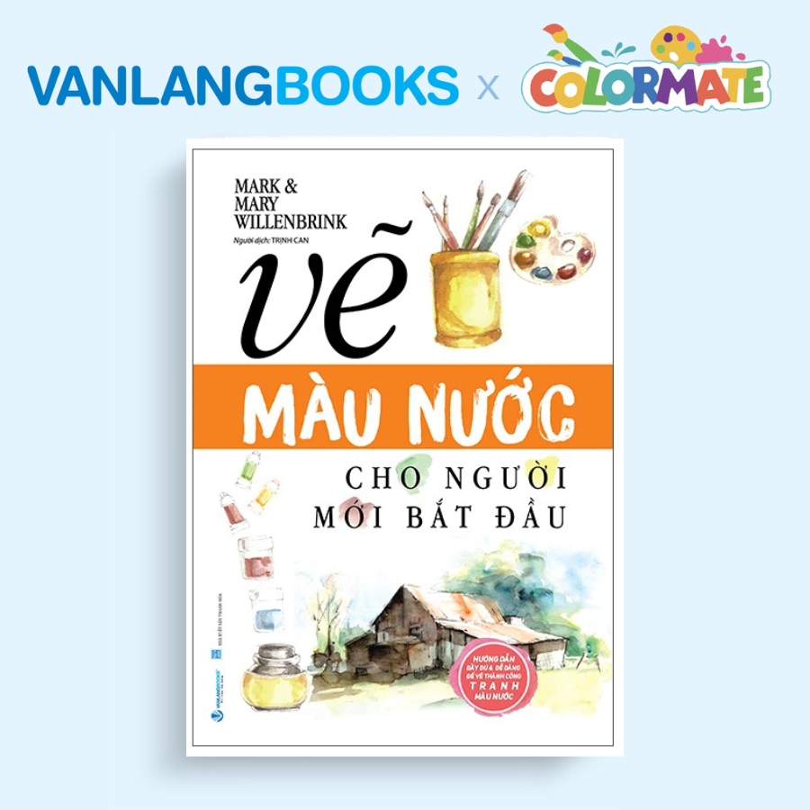 Sách Vẽ Màu Nước Cho Người Mới Bắt Đầu (Tái Bản 2025) + Hộp 24 Tuýp Màu Vẽ Nước 12ml - Vanlangbooks x Colormate