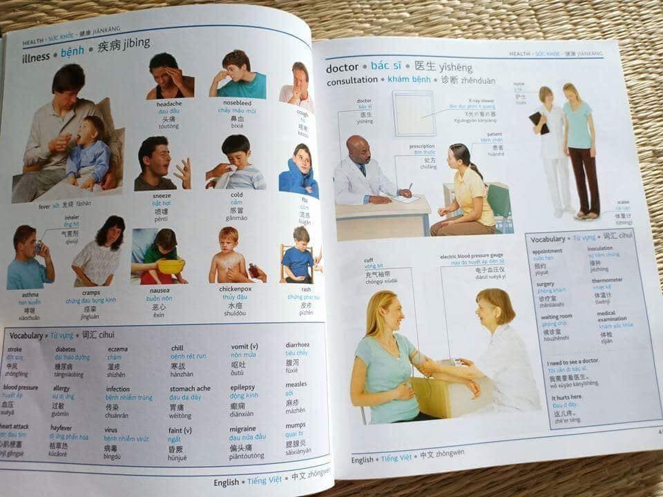 Combo 2 sách Từ điển hình ảnh Tam Ngữ Trung Anh Việt – Visual English Vietnamese Chinese Trilingual Dictionary + Phân tích đáp án các bài luyện dịch Tiếng Trung +DVD tài liệu