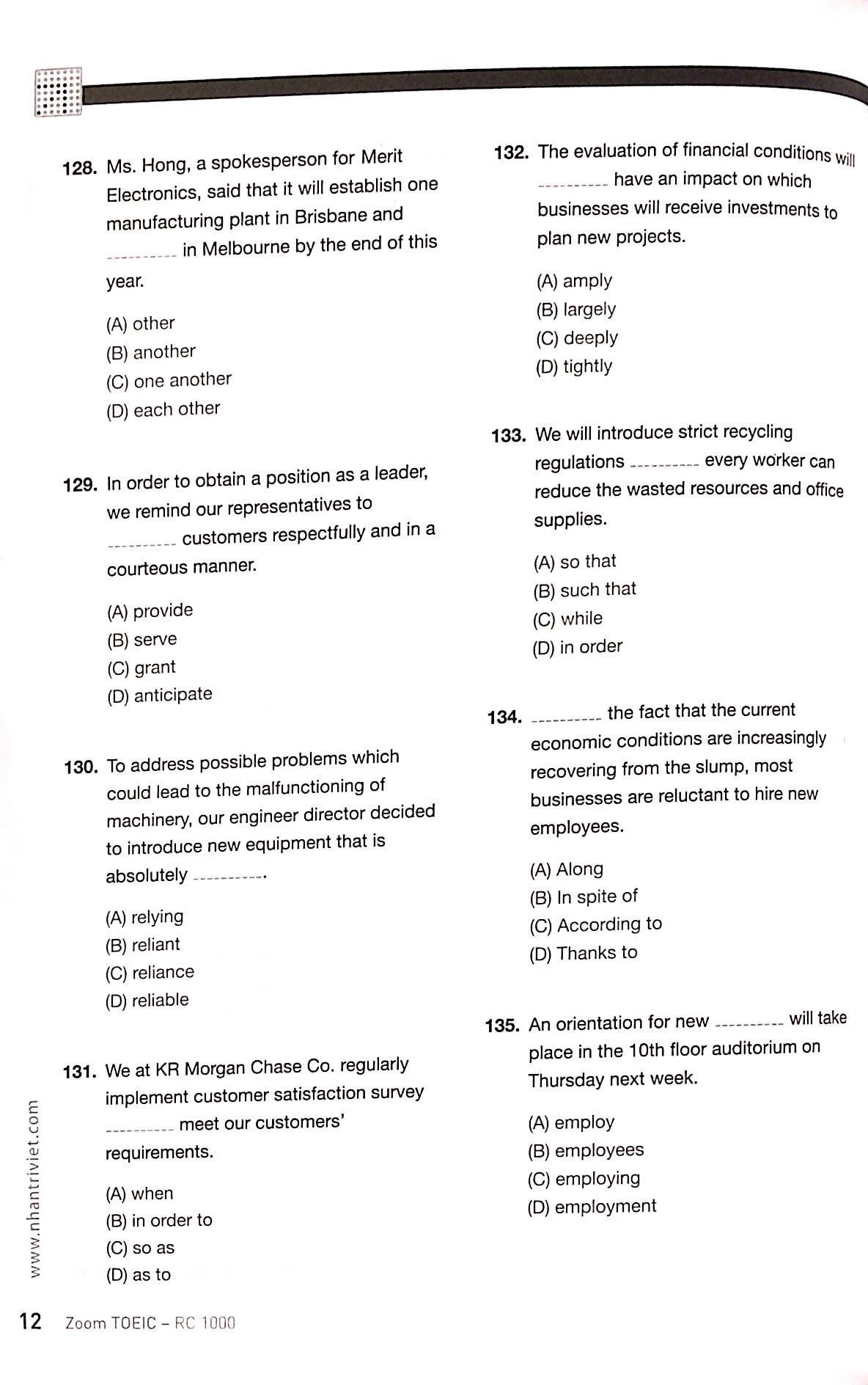 Zoom TOEIC RC 1000