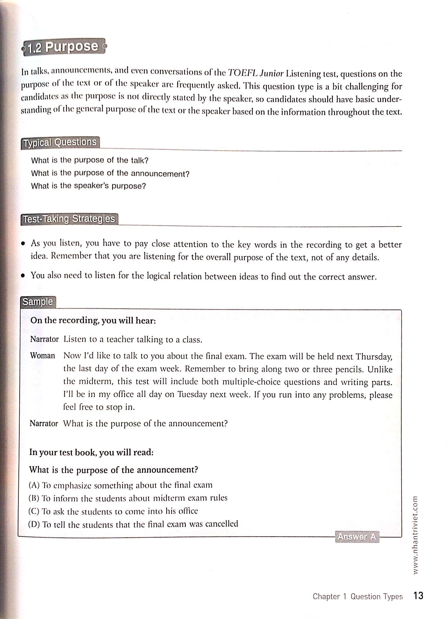 TOEFL Junior Listening (Kèm CD)