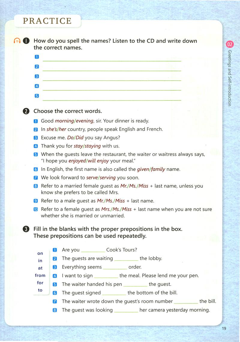 English For Tourism And Restaurants - Book 1 (Kèm file MP3)