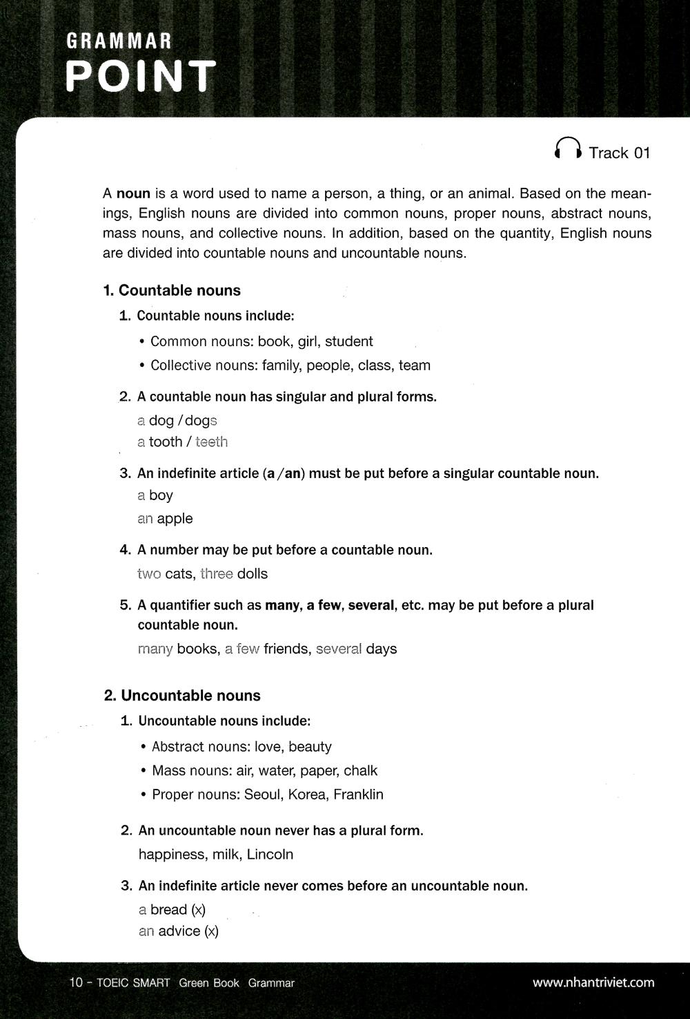 Toeic Smart - Green Book Grammar (Kèm CD)