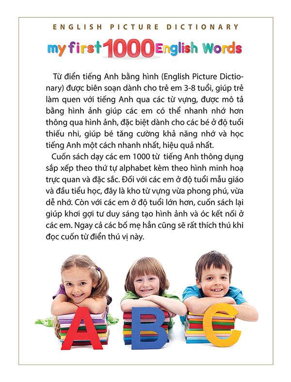 My First 1000 English Words - 1000 Từ Tiếng Anh Đầu Tiên Cho Bé - Bìa Cứng (Tái Bản)
