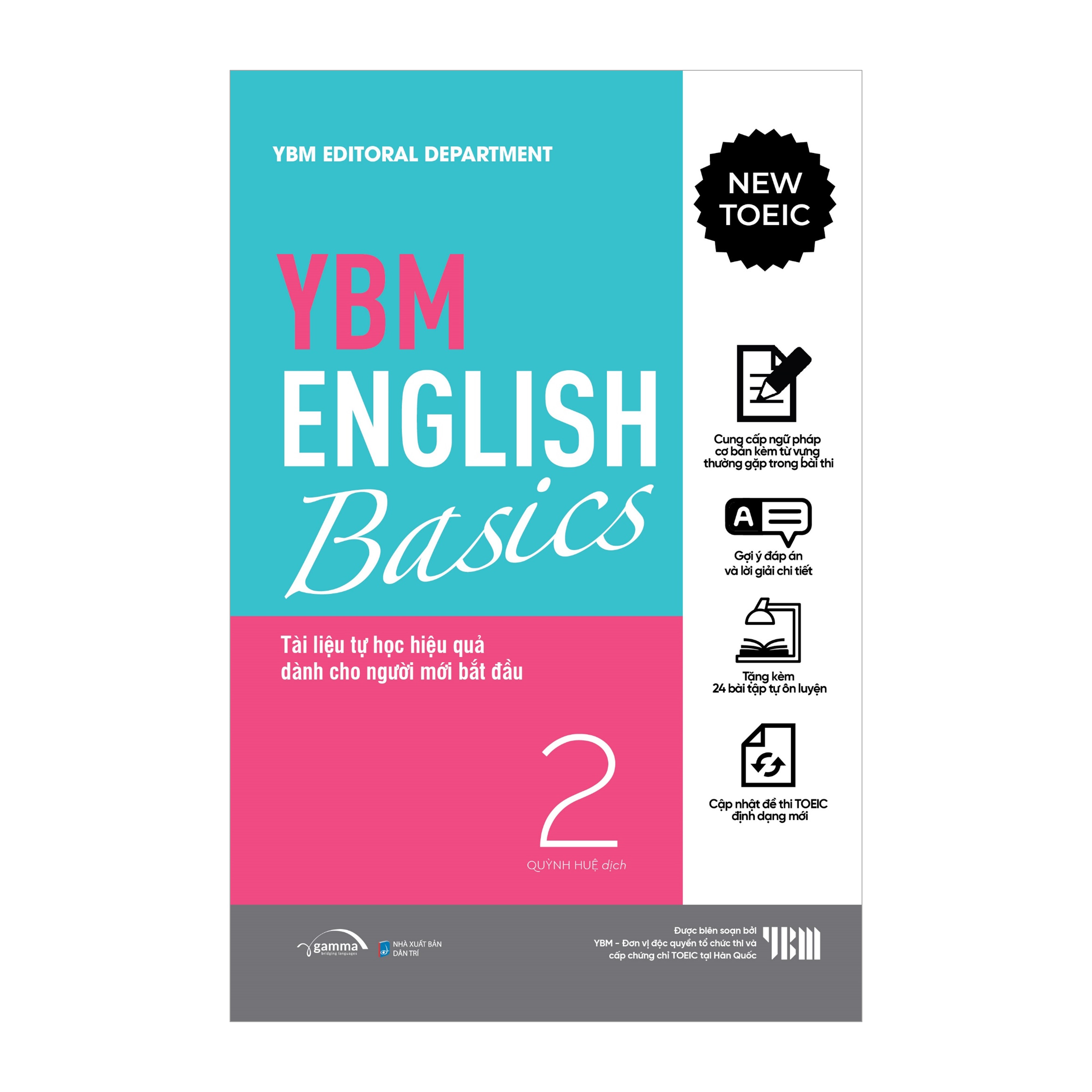 Sách - YBM English Basic 1 + 2: Tài Liệu Tự Học TOEIC Hiệ Quả Dành Cho Người Mới Bắt Đầu (Bộ 2 Tập)