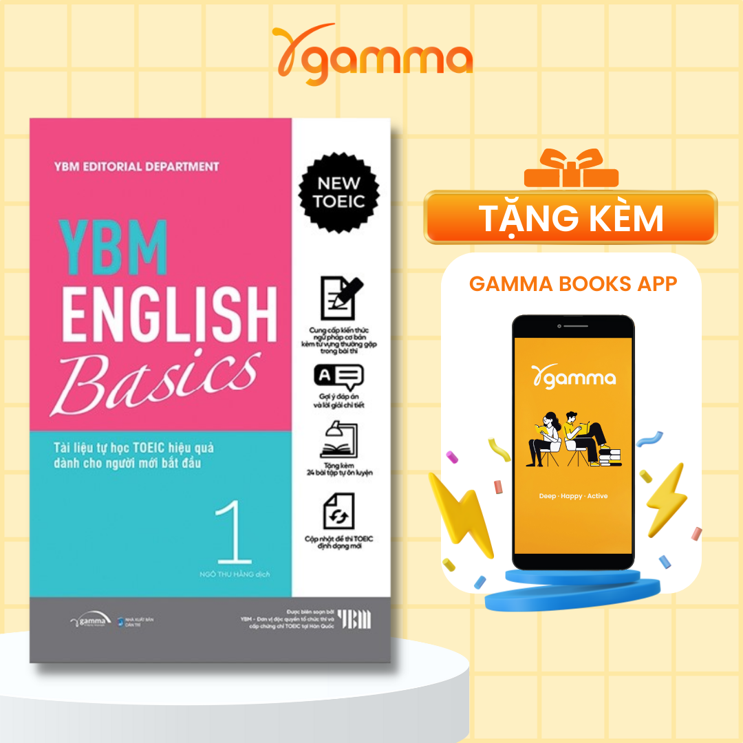 Sách - YBM English Basic 1 + 2: Tài Liệu Tự Học TOEIC Hiệ Quả Dành Cho Người Mới Bắt Đầu (Bộ 2 Tập)