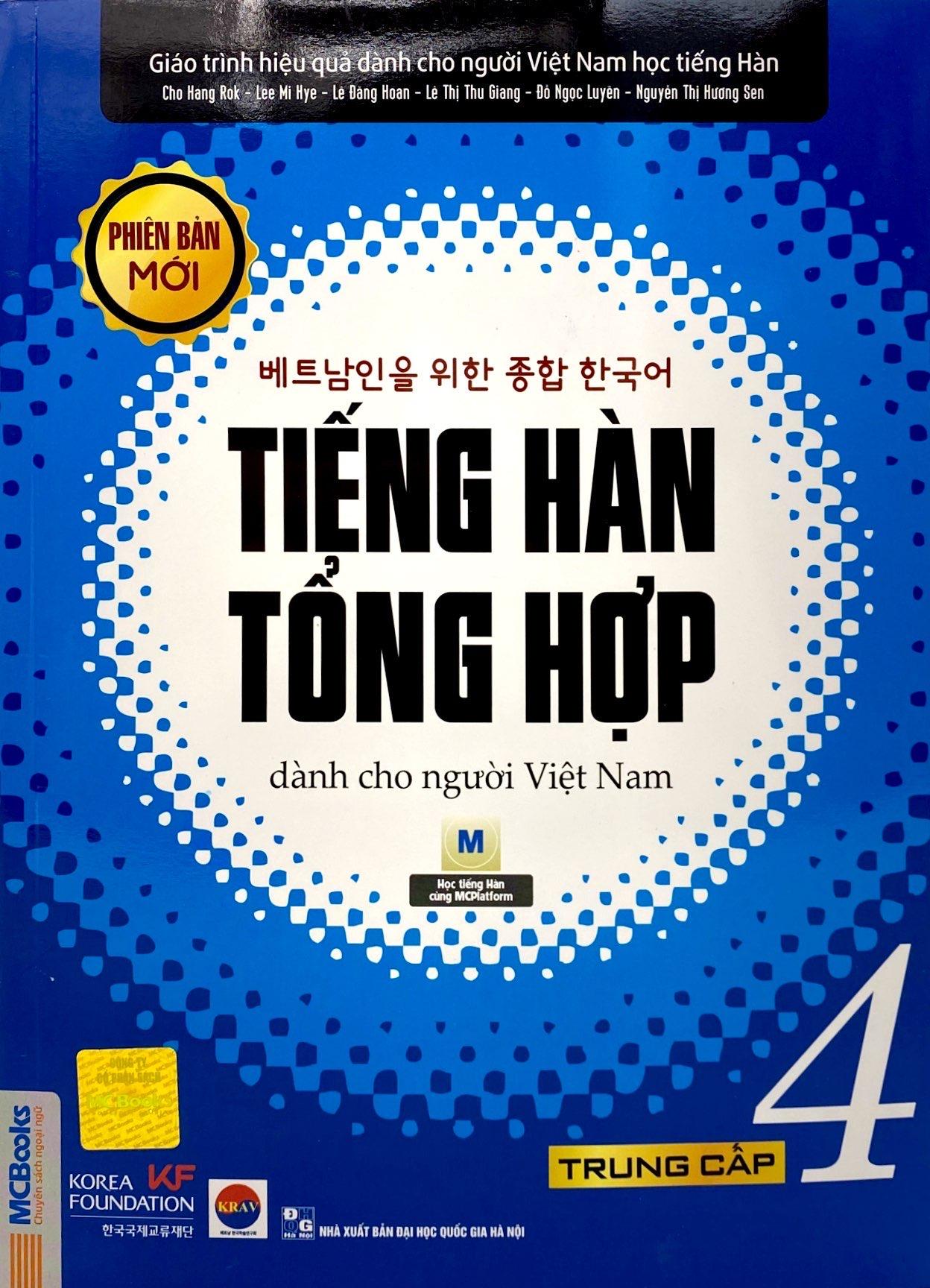 Tiếng Hàn Tổng Hợp Trung Cấp 4 (Phiên Bản Mới – Đen Trắng)
