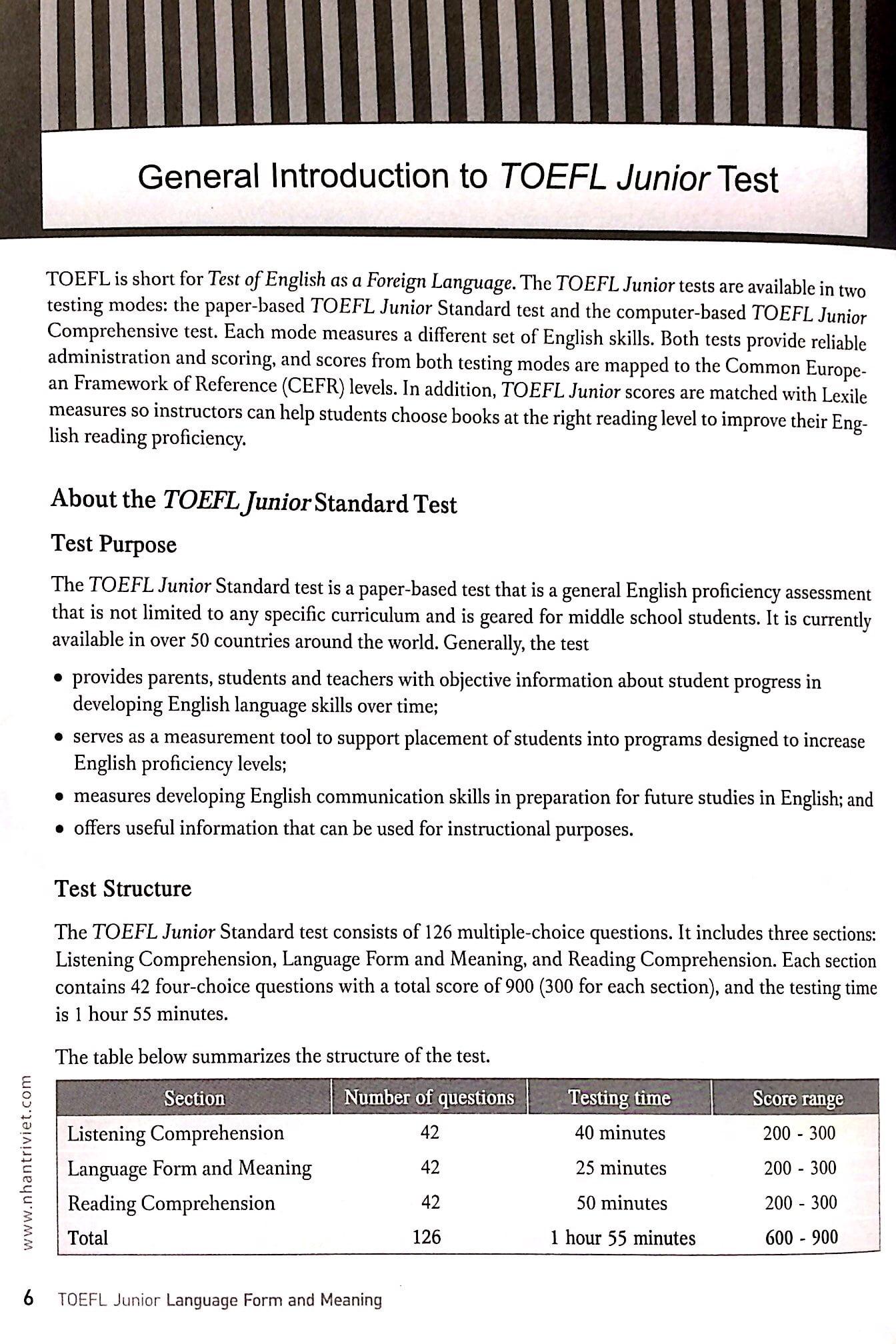 TOEFL Junior Listening Language Form And Meaning (Không CD)