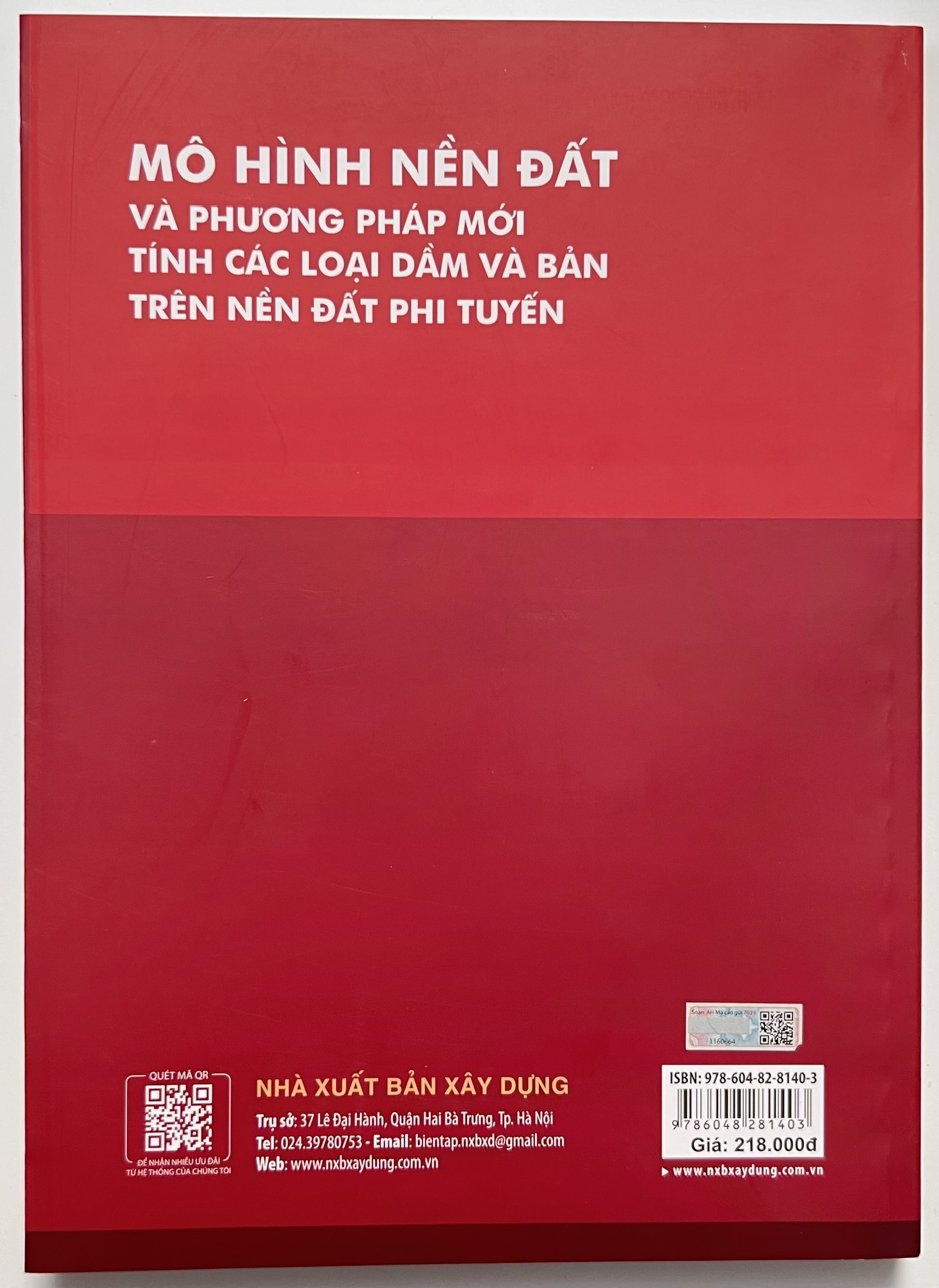Sách - Mô Hình Nền Đất Và Phương Pháp Mới Tính Các Loại Dầm Và Bản Trên Nền Đất Phi Tuyến