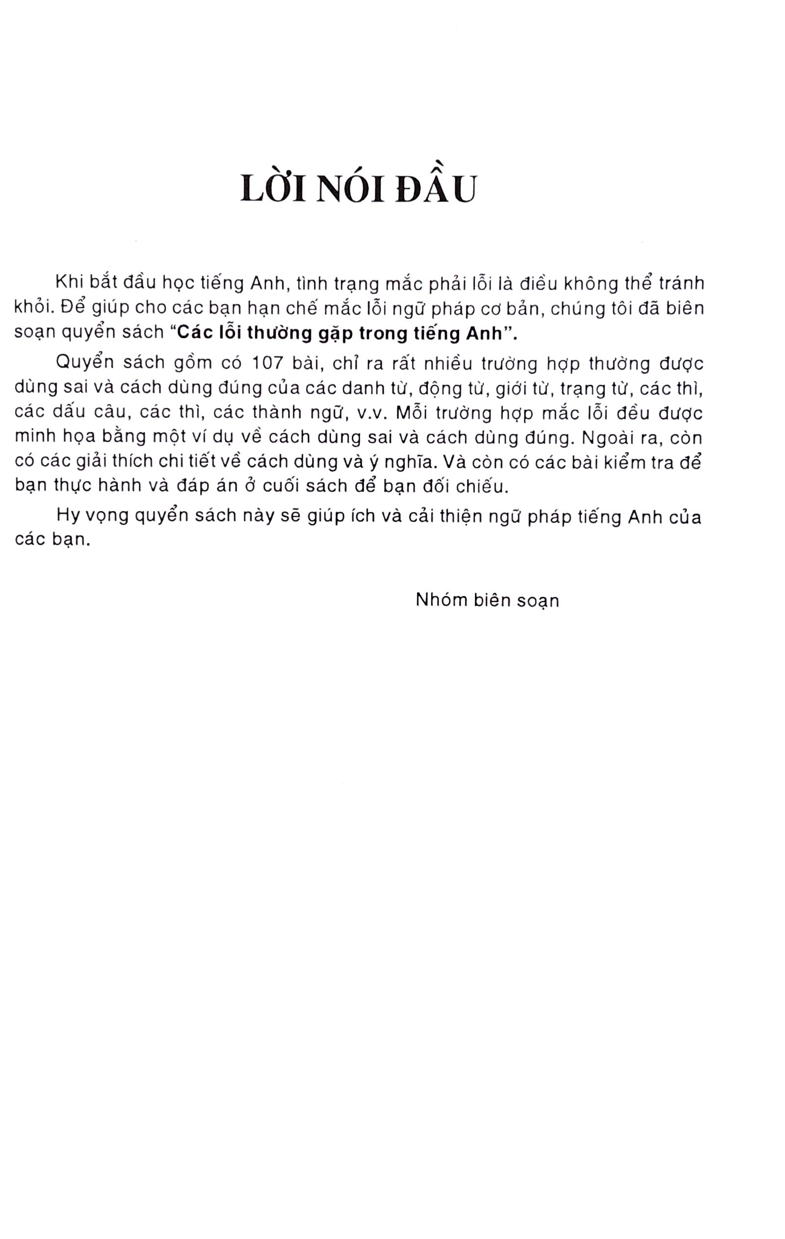Các Lỗi Thường Gặp Trong Tiếng Anh - Common Mistakes In English