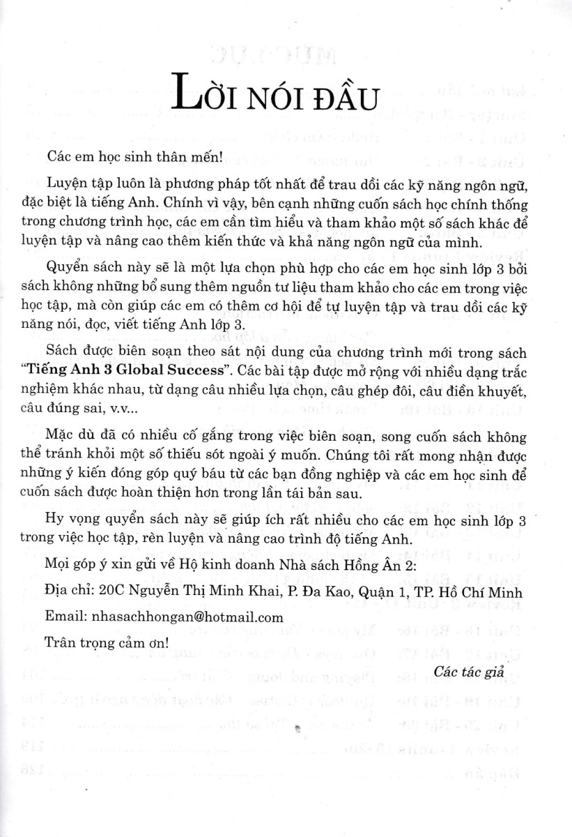 612 Câu Trắc Nghiệm Tiếng Anh 3 - Có Đáp Án (Biên Soạn Theo SGK Tiếng Anh 3 - Global Success) _HA