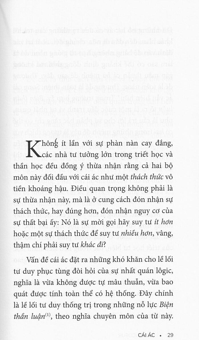 Cái Ác - Một Thách Thức Đối Với Tiết Học Và Thần Học