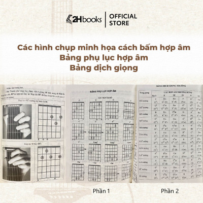 Sách học guitar, Sách 45  ngày biết đệm guitar, tự học guitar cơ bản, giáo trình guitar, học đàn guitar- 2HBooks