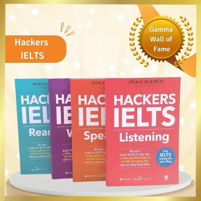 Combo Hackers IELTS (Tùy chọn/Combo 4 Cuốn: Listening + Reading + Speaking + Writing) - Bản Quyền