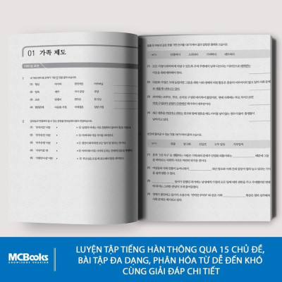 Sách - Tiếng Hàn Tổng Hợp Dành Cho Người Việt Nam - Cao Cấp 6 - Sách Bài Tập - Bản Đen Trắng - MCBooks