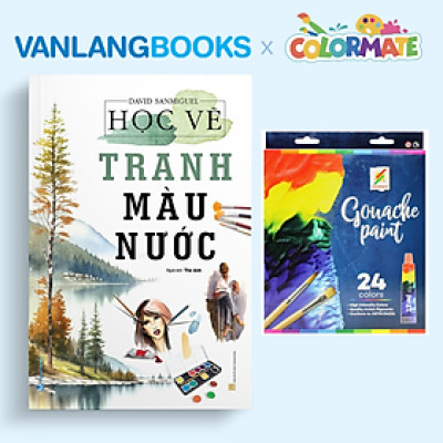 Sách Học Vẽ Tranh Màu Nước + Hộp 24 Tuýp Màu Vẽ Gouache Paint - Vanlangbooks x Colormate