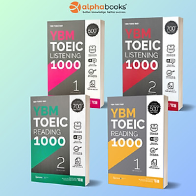 Combo YBM TOEIC 1000 4 Vol (Trọn Bộ 4 Cuốn): YBM TOEIC Reading 1000 Trọn Bộ 2 Tập + YBM TOEIC Listening 1000 Trọn Bộ 2 Tập