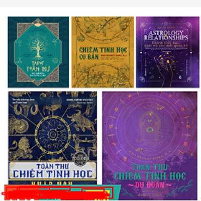 Combo 5 cuốn sách bìa cứng: Toàn Thư Chiêm Tinh Học + Chiêm Tinh Học Giải Mã + Chiêm Tinh Học Cơ Bản + Chiêm Tinh Học Dự Đoán + Tarot Toàn Thư