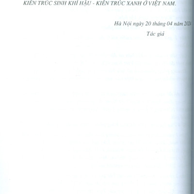 Kiến Trúc Sinh Khí Hậu - Thiết Kế Sinh Khí Hậu Trong Kiến Trúc Việt Nam - PGS.TS. Phạm Đức Nguyên