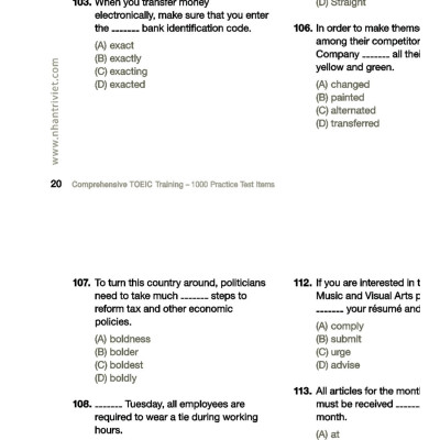 Comprehensive Toeic Training 1000 Practice Test Items (Vol 2) - Kèm CD