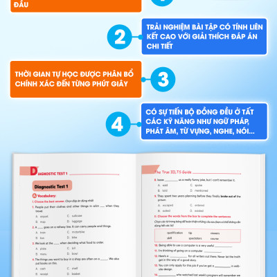 Sách - The True Ielts Guide - Cẩm nang hướng dẫn tự học IELTS chuẩn cho người mới bắt đầu - Tặng tài khoản học tập