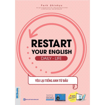 Sách - Restart Your English - Yêu Lại Từ Đầu Tiếng Anh - Traveling Abroad + More Expression + Basic Grammar +  Daily Life - Combo 4 Cuốn - MCBooks