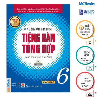 Sách - Tiếng Hàn Tổng Hợp Dành Cho Người Việt Nam - Cao Cấp 5 + 6 - Sách Bài Học + Bài Tập - Bản Màu - Combo 4 Cuốn - MCBooks