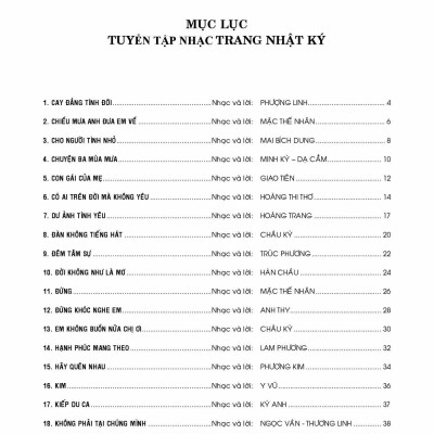 Tuyển Tập Những Ca Khúc Trữ Tình - Trang Nhật Ký 