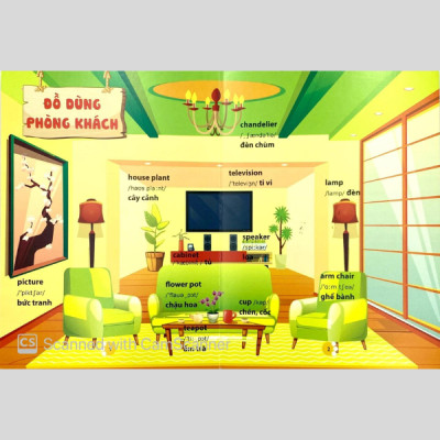 Từ Điển Phát Triển Ngôn Ngữ Bằng Hình Dành Cho Trẻ Mầm Non - Chủ Đề: Đồ Dùng Phòng Khách,…