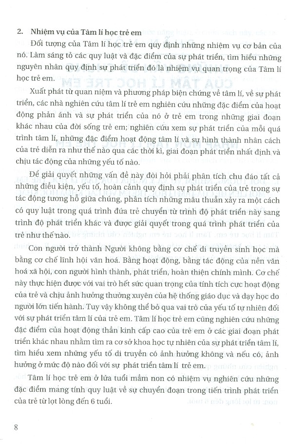Tâm Lí Học Trẻ Em Lứa Tuổi Mầm Non