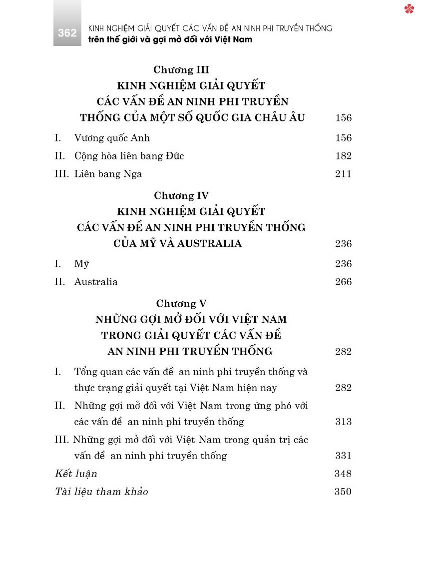 Kinh nghiệm giải quyết các vấn đề an ninh phi truyền thống trên thế giới và gợi mở đối với Việt Nam (bản in 2024)