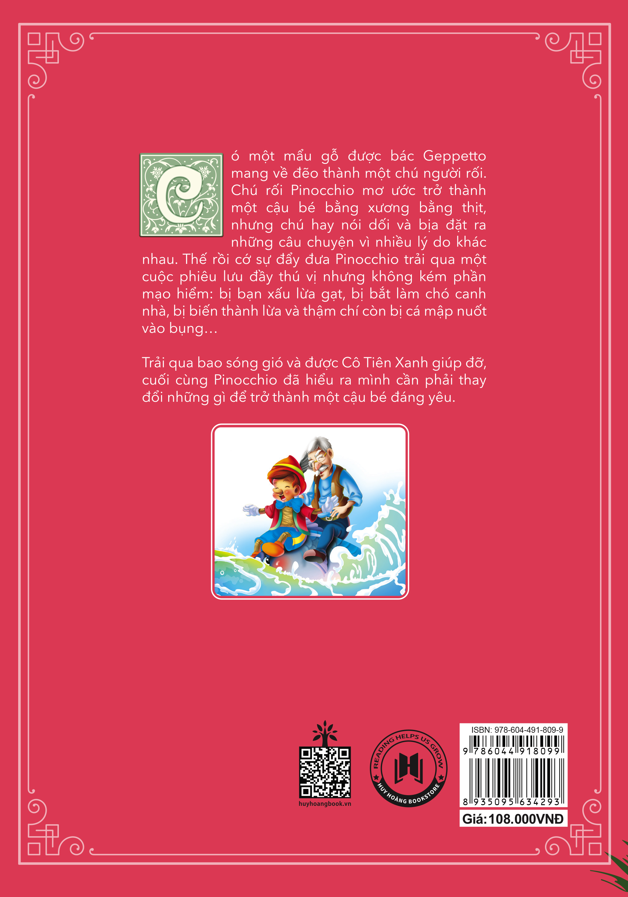 CUỘC PHIÊU LƯU CỦA PINOCCHIO
Tít phụ: Danh tác trong nhà trường