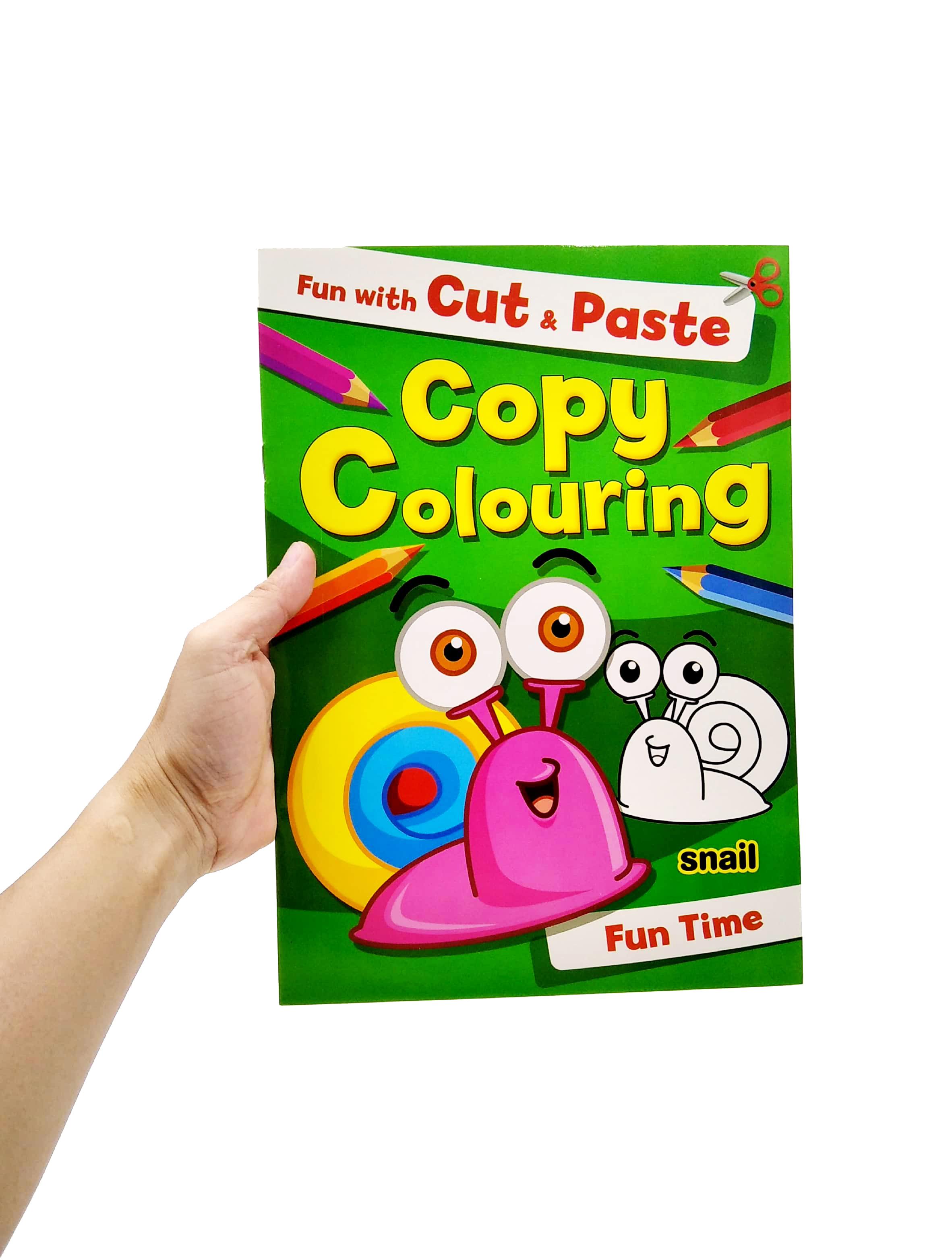 Fun With Cut & Paste Copy Colouring: Snail Fun Time