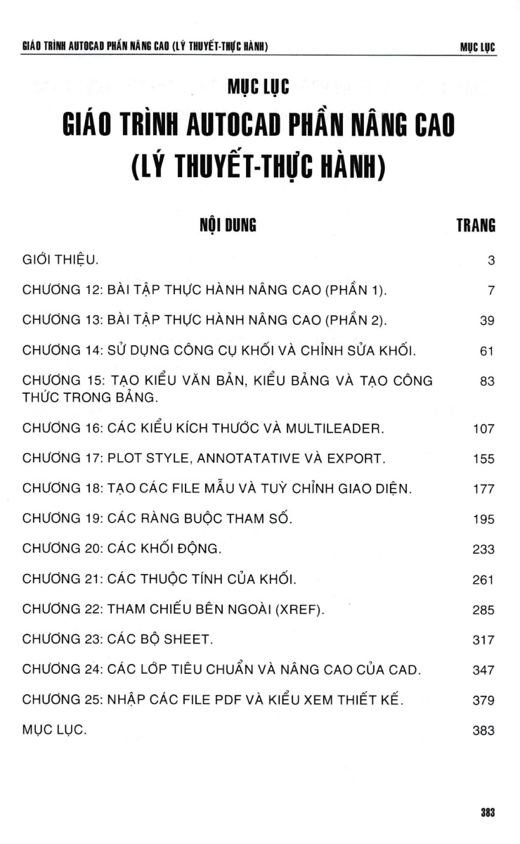 Giáo Trình Autocad - Phần Nâng Cao (Lý Thuyết - Thực Hành) - STK