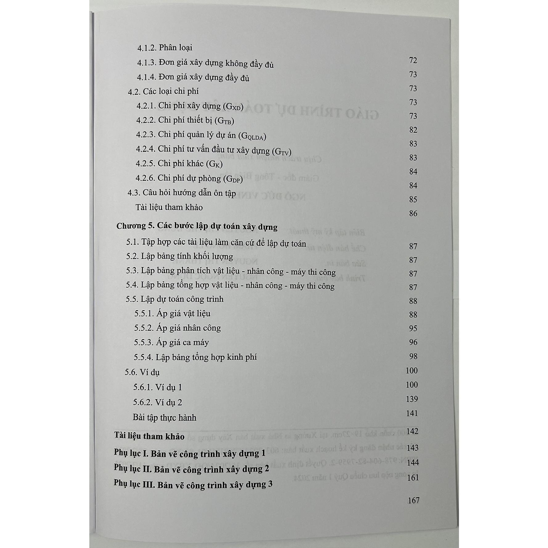 Sách - Giáo Trình Dự Toán Xây Dựng - NXB Xây Dựng